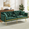 Sofa Bed 2 Seater Click Clack Sofa Settee Recliner Couch with Metal Legs, Green
