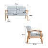 Solid Wooden Frame Scandi Linen Armchair Mini Sofa Button Upholstered Kids Chair