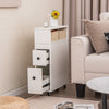 Slim Bathroom Storage Cabinet Narrow Rolling Storage Organizer w/ 2 Drawers