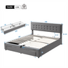 Ottoman Storage Gas Lift Bed Upholstered Bed Frame with Drawer 5ft King Bed Grey
