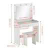 White Dressing Table with LED Lights Mirror 2 Drawers Stool Vanity Make up Desk