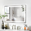 Rectangle LED Demister Bathroom Mirror 3 Color Lights Illuminate Touch Sensor