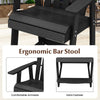 Outdoor Counter Height Bar Stool Garden HDPE Patio Chair w/Armrest-Balck