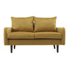 Double Seat Sofa Loveseat Couch 2 Seater Velvet Armchair w/ Wood Legs&Cushions