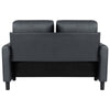 Black Ergonomics 2 Seater Sofa Modern High Back Fabric Couch Wood Legs 2 Pockets