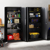 Metal Storage Cabinet with 2 Lockable Doors-Black