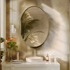 Gold Aluminum Frame Oval Vanity Mirror Wall Mounted Art Mirror for Bedroom Decor