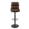 Set of 2 Brown Bar Stools Breakfast Stools With Foot Rest Swivel Gas Lift Modern