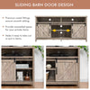 Entertainment Center 150cm Sliding Barn Door TV Stand w/Shelf-Grey