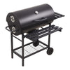 Charcoal BBQ Grill Warming Rack Shelves Temperature Gauge Backyard Barbecue Unit