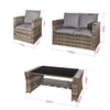 Garden Rattan Furniture Sofa Set Outdoor Indoor Patio Glass Coffee Table Balcony