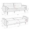 Grey Sofa Bed 3 Seater Faux Suede Click Clack - Jenna