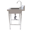 Stainless Steel Kitchen Freestanding Sink Laundry Basin w/ 360° Rotatable Faucet