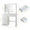 White Dressing Table MDF Makeup Desk Dresser with Slide Mirror 6 Drawers Stool