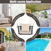 Patio Hanging Rattan Basket Chair Indoor Outdoor Swing Hammock Chair