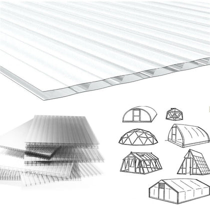 6 x 4mm Solid Glazing Clear Polycarbonate Sheet Greenhouse Replace Panels Cover