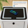 LED Bedside Table Wireless Charging Side Cabinet Nightstand with 2 Drawers White