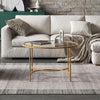 Round Tempered Glass Coffee Table Modern Living Room Sofa Center Table Metal Leg