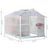 10x6ft Walk-In Greenhouse Plants Grow House Polycarbonate Panels Aluminium Frame