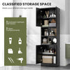 Kitchen Pantry Cabinet 190cm Tall Freestanding Cupboard w/Doors Black