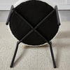 Set of 4 Boucle Dining Chairs with Oversized Seat Round Kitchen Chairs White