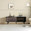 Industrial TV Table Wood TV Stand Console Cabinets Sliding door for Living Room