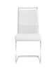 Dining Chairs Set of 2 Faux Leather with Stylish Chrome Cantilever Metal Frame