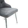 Grey Dining Chairs Velvet Set Padded Seat Metal Legs Kitchen Chair Home Office