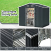 Large Utility Tool House Outdoor Storage Shed w/Sliding Doors-Grey