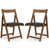 Foldable Dining Chair Set of 2 Accent Armless Kitchen Chair-Grey