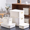 White Storage Boxes with Lid Plastic Storage Basket Cupboard Organiser Stackable