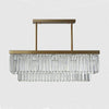 Crystal Dining Room Island Pendant Lamp Long Chandeliers Rectangle Ceiling Light