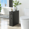 Bathroom Floor Storage Cabinet Wooden Entryway Storage Cabinet w/ Drawer Black