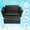 Kids Sofa Set 2-Seat Children Couch PVC Leather Upholstered Armchair Lounge Dark