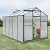 Aluminium Greenhouse Polycarbonate Garden Shed Grow House Green Frame 4 Sizes