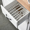 Kitchen Cupboard Storage Cabinet Sideboard with Drawer White Natural Wood Top