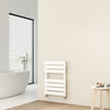 Designer Flat Panel Heated Bathroom Towel Rail Radiator Warmer Heating White