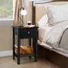 Bedside Cabinet with Drawer Wooden Nightstand with Shelf Bedside Table Bedroom