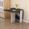 Drop Leaf Table Folding Dining Table With Mobile Wheels & Hidden Storage Shelf
