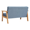 Solid Wooden Frame Scandi Linen Armchair Mini Sofa Button Upholstered Kids Chair