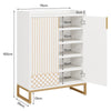 Modern Shoe Storage Cabinet, 5-Tier Wooden Shoe Cabinet with 2 Doors for Hallway