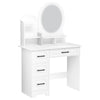 Vanity Table With Mirror Led Lights Bedroom Makeup Dressing Desk 4 Drawer Woman