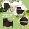 3 pcs Outdoor Rattan Sofa Set Patio Furniture Set with Coffee Table Conversation