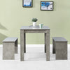 Modern 3Pcs Dining Bench Set Table+ 2 Chairs Dining Room Kitchen for Small Space