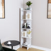White Tallboy Bookcase 5-Tiers Bookshelf Tall Storage Shelving Unit Display Rack