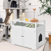 Cat Litter Box Wooden Enclosure Cat Washroom with Adjustable & Removable Divider
