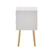 White Bedside Table 2 Drawers Nightstand Cabinet Wood Legs Side Table