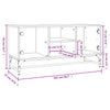 White Engineered Wood TV Cabinet with Glass Doors - Media Unit/Stand for R0O1