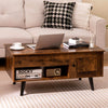 Pull up Coffee Table Home Office Flip Top Center Table w/Open Shelf-Coffee