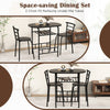 Small Table and 2 Chairs 3PCS Bar Kitchen Dining Breakfast Furniture Set W/Shelf